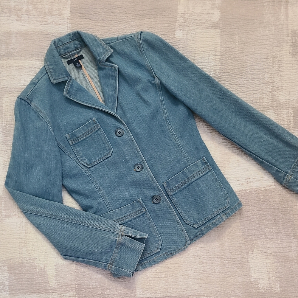GAP Women's Structured Denim Blazer size XS